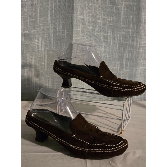 Women's Pierre Dumas Brown Suede Mules with short heel Size 8.5M‎ - Picture 1 of 7